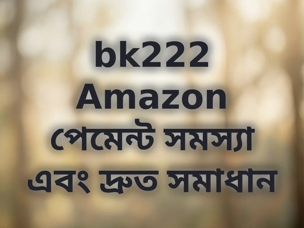 bk222 Amazon পেমেন্ট সমস্যা এবং দ্রুত সমাধান